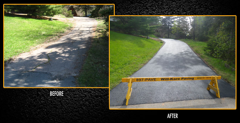 before and after paved lane